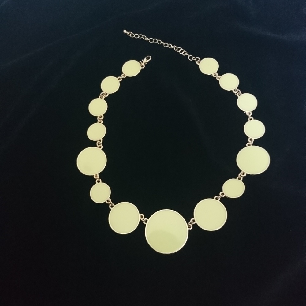 Reversible gold/green statement necklace